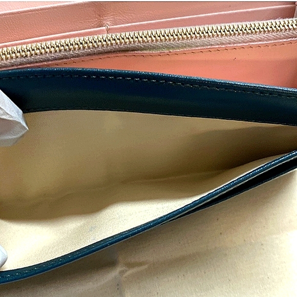 FENDI AUTHENTIC TEAL LEATHER LONG WALLET EXCELLENT USED CONDITION - Picture 11 of 15